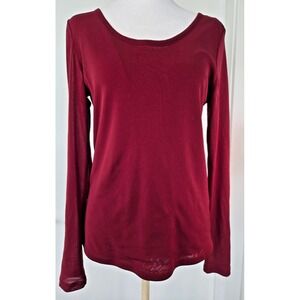 Marni Sheer Long Sleeves Top Mesh Long Sleeves Burgundy